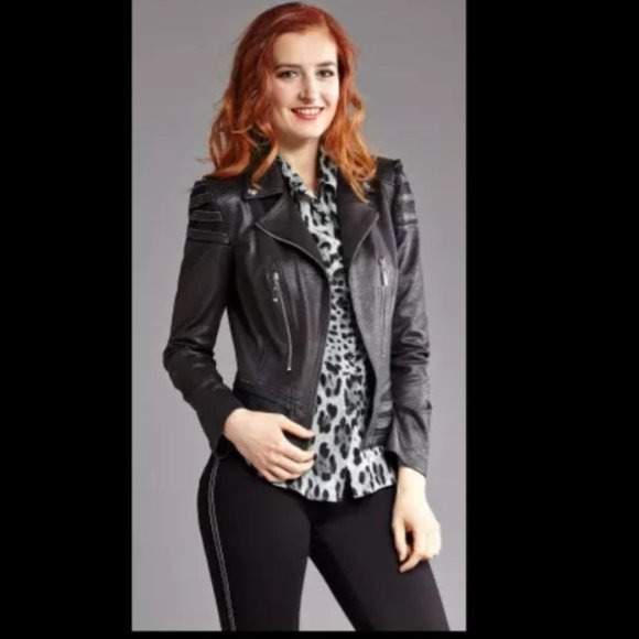 Long Gabrielle Jackets & Coats Lena Gabrielle Faux Leather Black